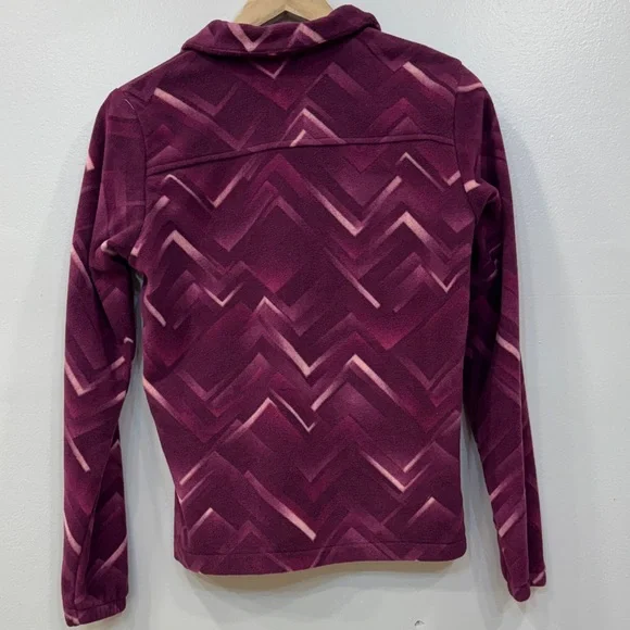 Girls/women’s Columbia Maroon Patterned Fleece Jacket - Picture 5 of 5